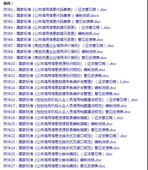 9项信用新标准征求意见中……